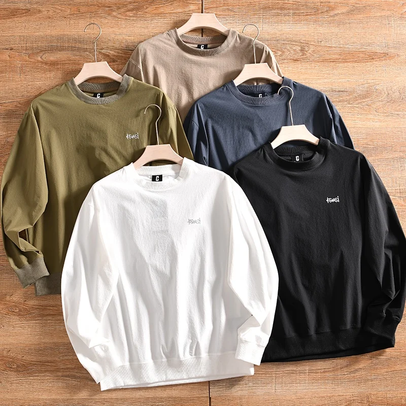 

Lightweight Breathable Men's round Neck Long Sleeve Hoodie Casual Loose Fit Autumn ODM Order Japanese Style Small