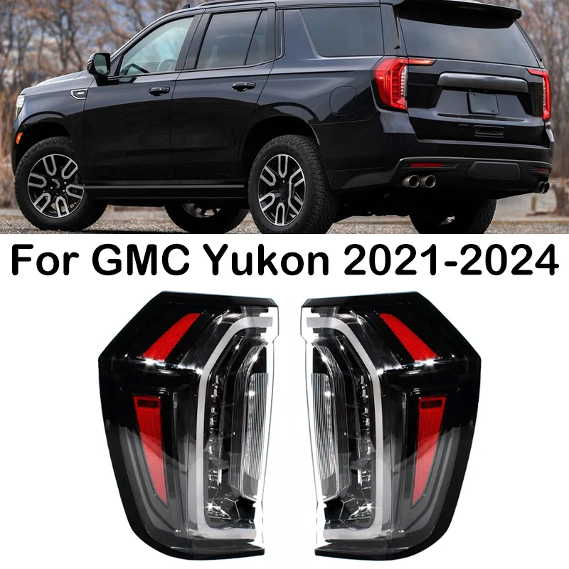 GMC Yukon, 2021, 2022, 2023, 2024用のLEDカーリアバンパー,ウインカー,ブレーキライト