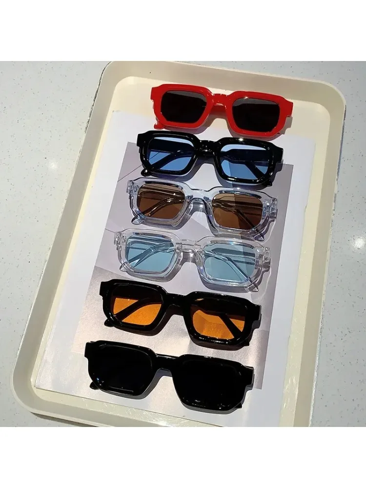 Nouveaux hommes Vintage Rectangle cadre lunettes de soleil mode rétro lunettes de soleil marque de luxe Design lunettes UV400 lunettes femmes lunettes