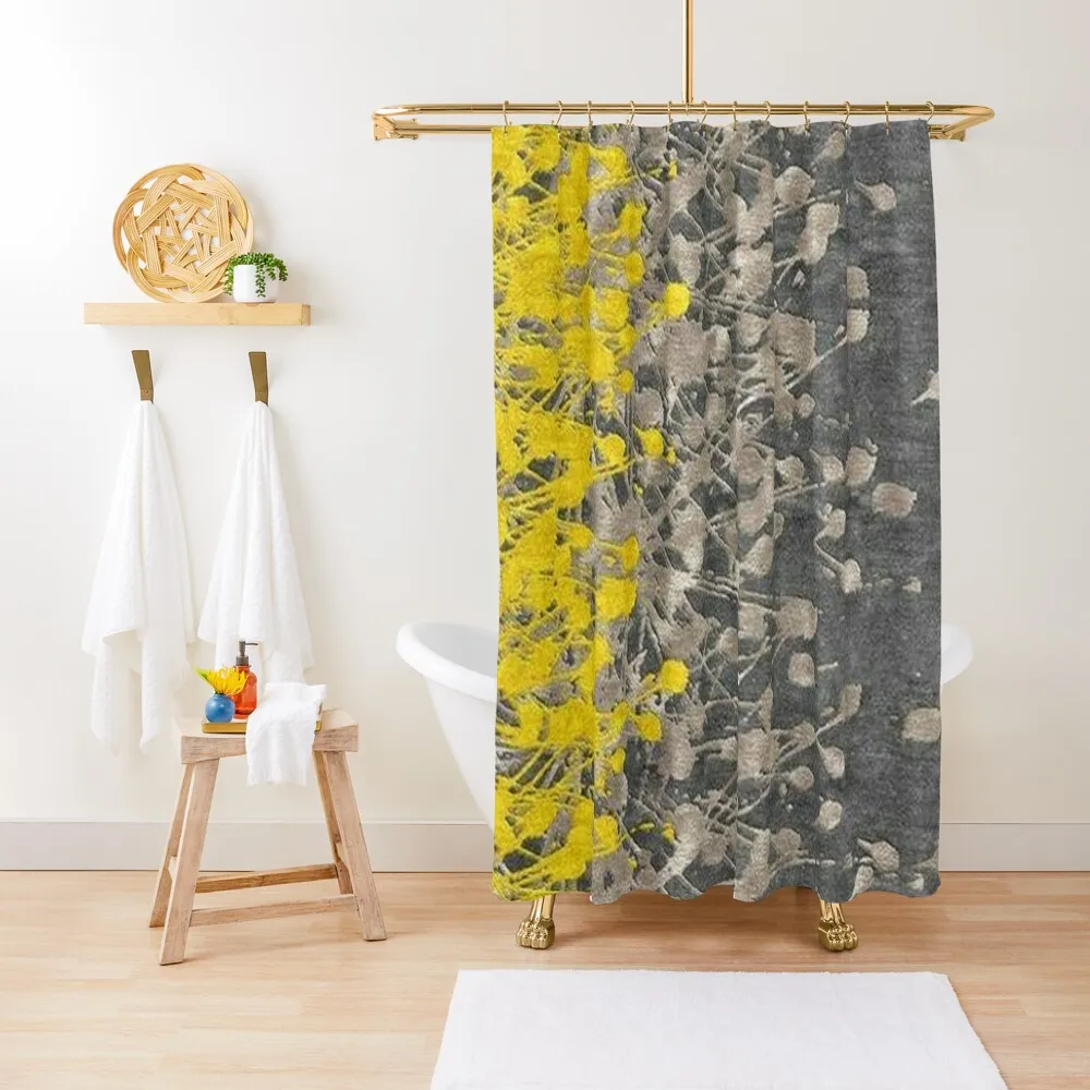 

Gray and yellow acrilyc pattern Shower Curtain For The Bathroom Window Waterproof Fabric Bathroom Curtain
