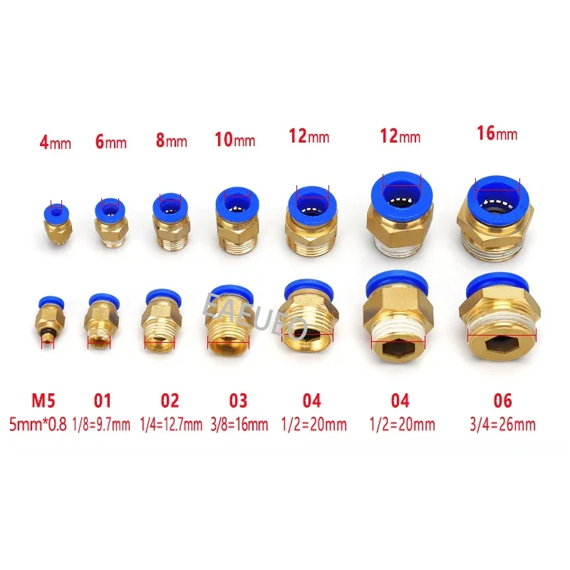 Pneumatic Air Connector Fitting PC/PCF/PL/PLF 4mm 6mm 8mm Thread 1/8\