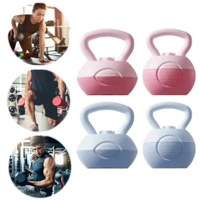 Water-filled Kettlebell Soft Kettlebell Shock-Proof Dumbbell Weights Anti Slip Grip Adjustable Weights for Home Gym Equipment