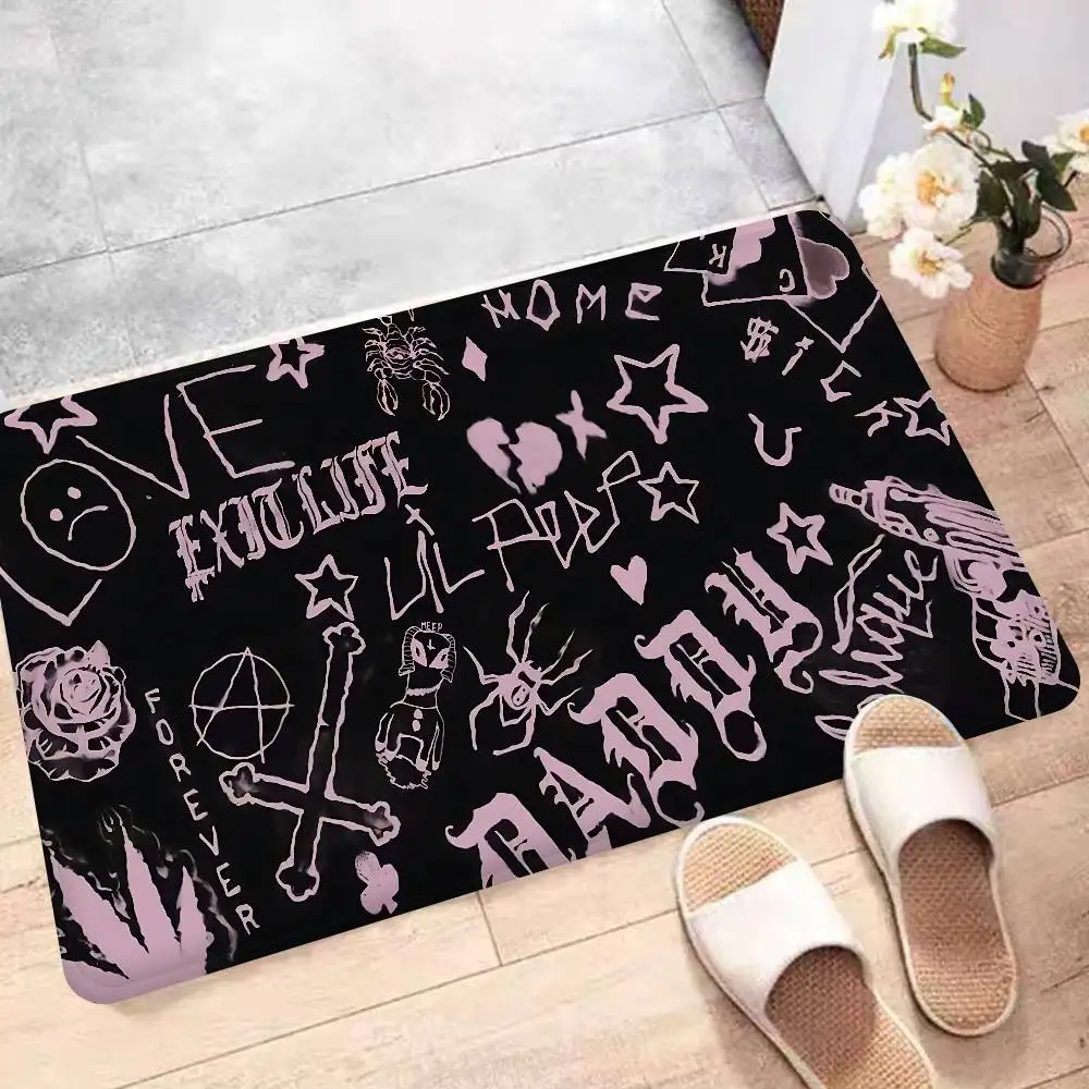 Rapper L-Lil P-Peep Hate Me Floor Mat Non-Slip Laundry Room Mat Laundry Decor Balcony Child Living Room Household Carpets