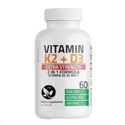 60 Capsules Vitamin K2 ( Contains D3,a Powerful Supplement for Bone . Non Gmo Formula 10000 Iu,120 Micrograms of Mk-7