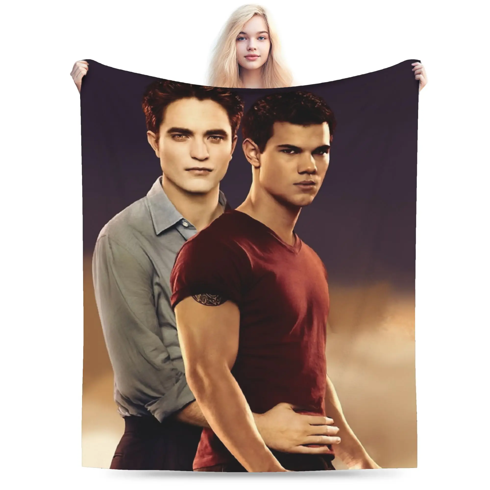 Twilight Jacob Edward Blankets Fleece  Winter   Multifunction Super Warm Throw Blankets for Bed Couch Rug Piece