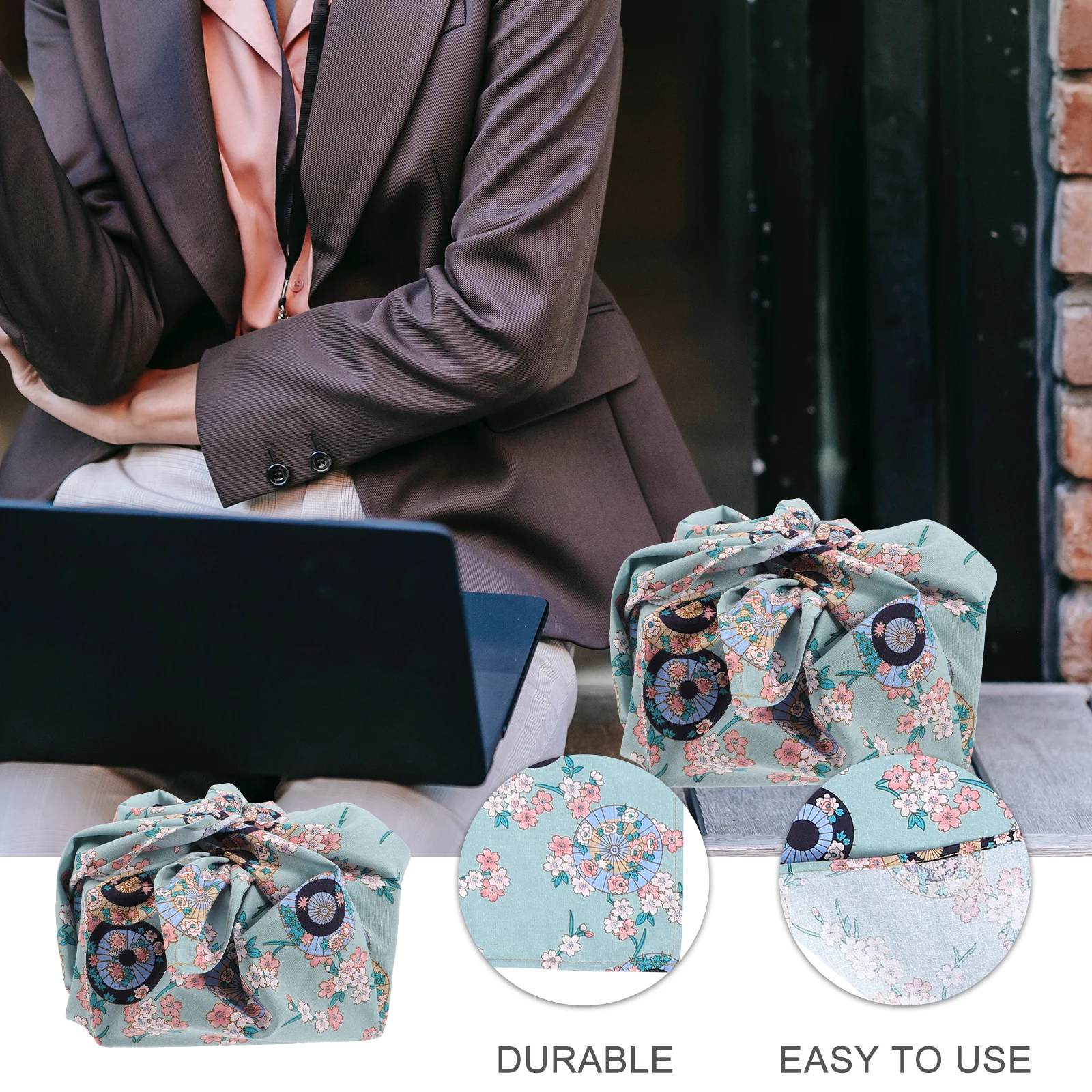 

Bento Wrapping Cloth Japanese Style Wear Resistant Printed Fabric for Gift Packaging Outdoor Picnic Decorative