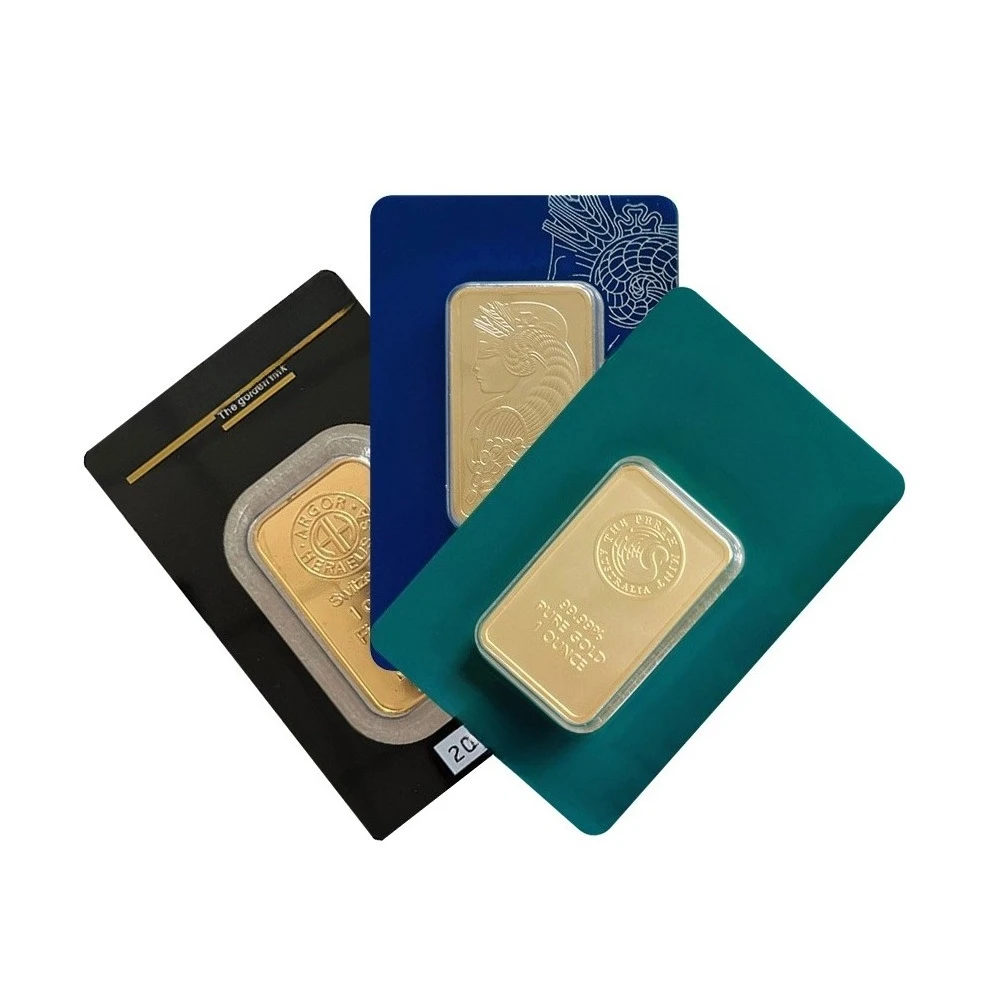 

1oz/2.5g/5g/10g/20g/50g/100g Sealed packing Copper Bar 24k Gold Plated Bullion Ingot Non-magnetic Unique Christmas Golden Gift