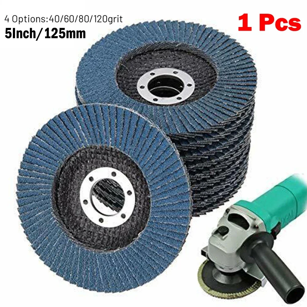 YTOM 1pc 125mm 5inch Sanding Wheel Flap Polishing Disc Grinding Wheel Blade Angle Grinder Sanding Tool 13000 Rpm 40/60/80/120 Gr