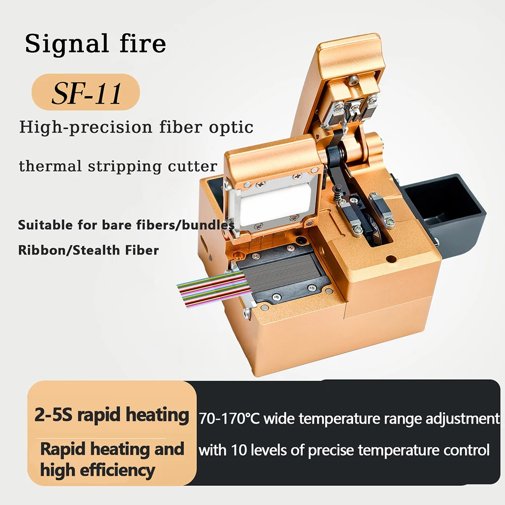 Signal Fire SF-11 2-in-1 Fiber Optic Cleaver & Heat Stripper Tool With Multi-Functional Fixture 0.6° Cutting Angle