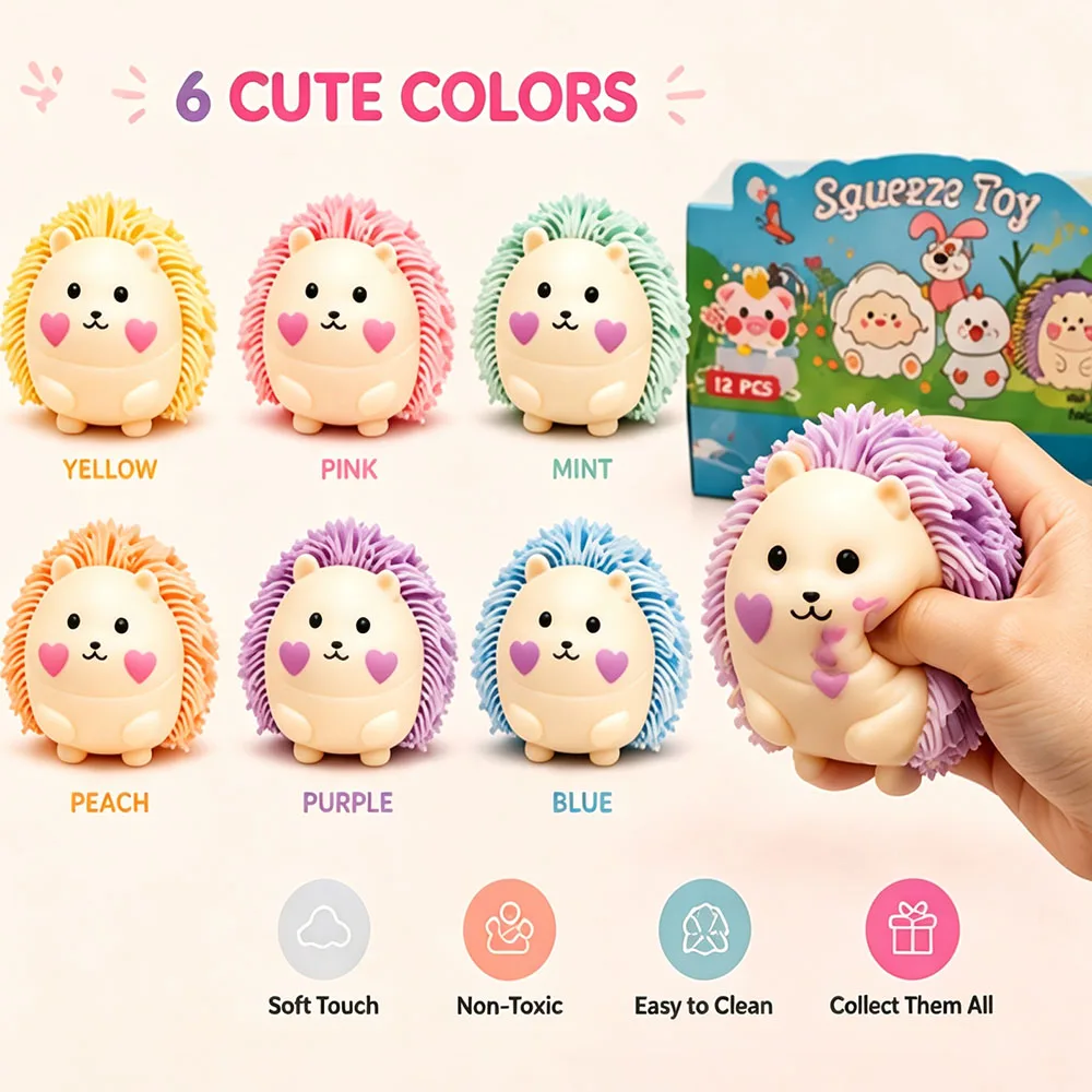 Cute Office Desk Accessories Kawaii Hedgehog Squishy Slow Rising Animal Tactile Squeeze Prop Fun Novelty Gag Gift Party Favor