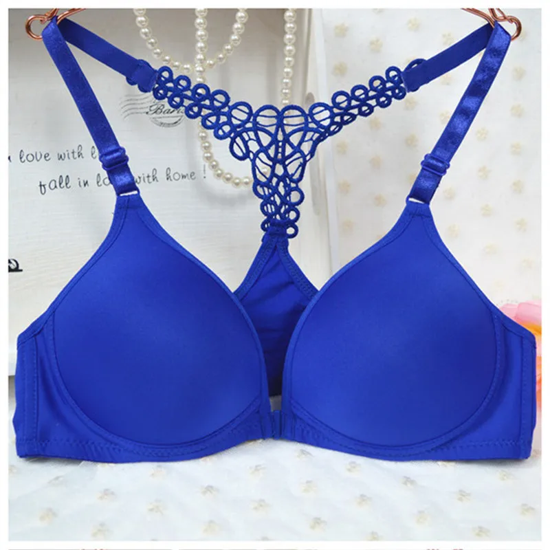 Front Closure Sexy Bralette Bras For Girl Adjustable Underwear Push Up Solid Color Women Seamless Unwired Brassiere Cheap Tops