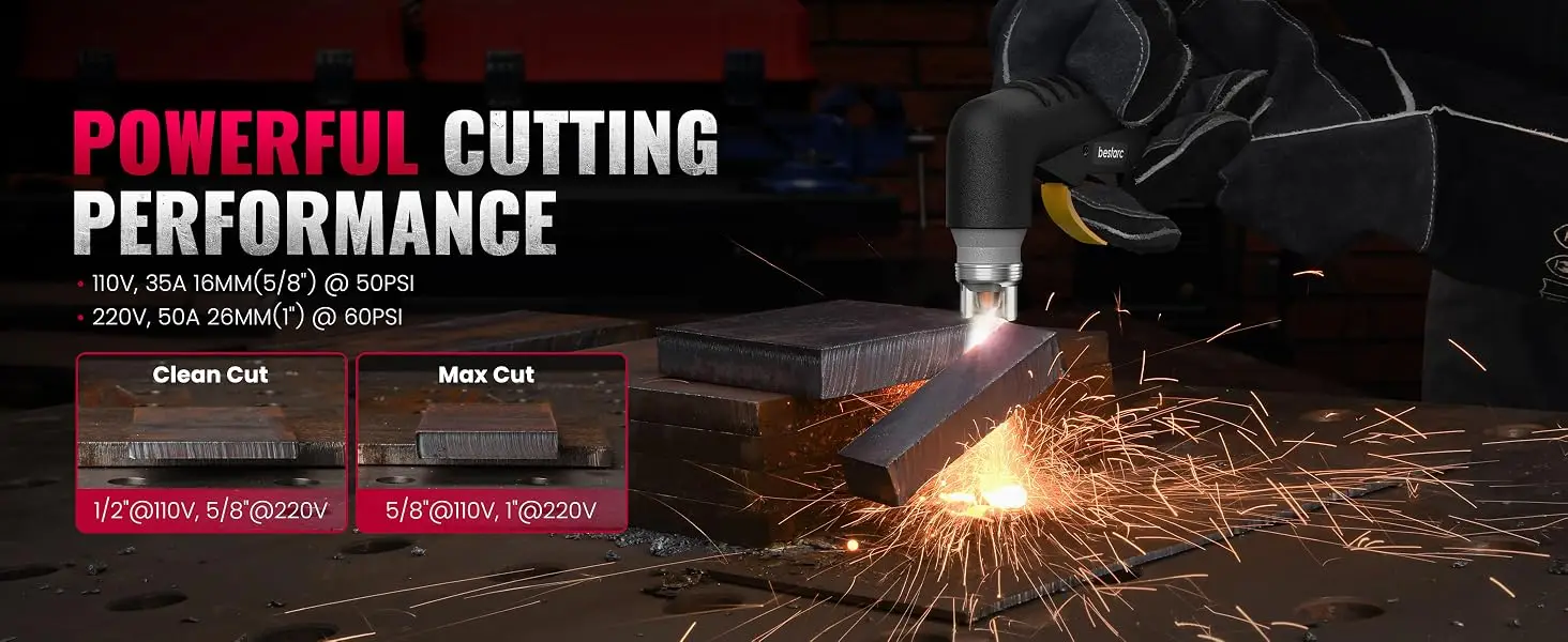 CNC Plasma Cutter Non-HF Pilot Arc Bestarc 50A BTC500XP 11GEN Blow Back Technology 16mm Clean Cutting with Digital Screen
