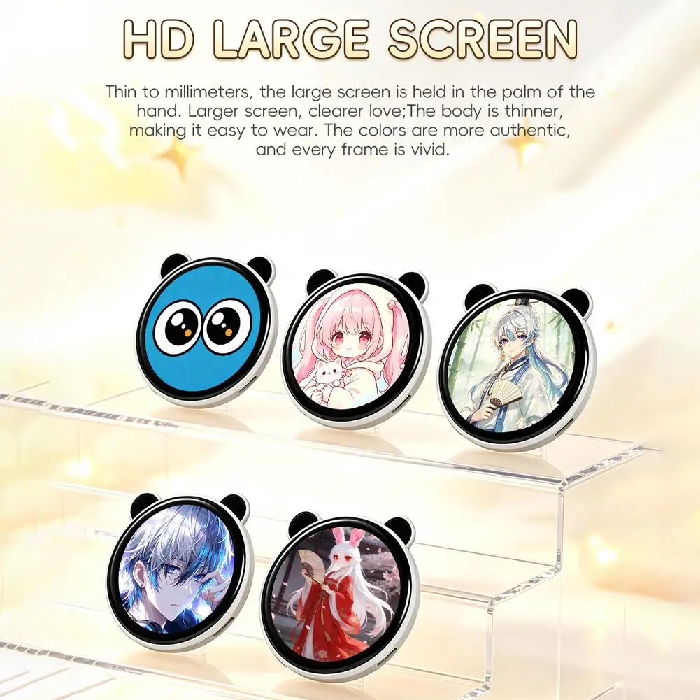 1.85 Inch HD Screen BW05 Dynamic Electronic Badge Anime Merchandise Digital Display Badge For Game Peripherals Birthday Gifts
