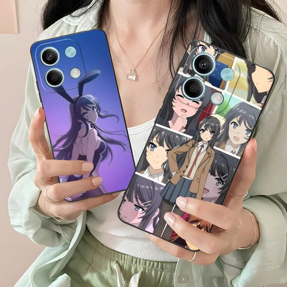 Чехол для мобильного телефона Anime Mai Sakurajima для Xiaomi Redmi Note 14 13 12 11 A5 3 2 1 Pro Plus 4G 5G Цветной защитный роскошный чехол Чехол для мобильного телефона Anime Mai Sakurajima для Xiaomi Redmi Note 14 13 12 11 A5 3 2 1 Pro Plus 4G 5G Цветной защитный роскошный чехол