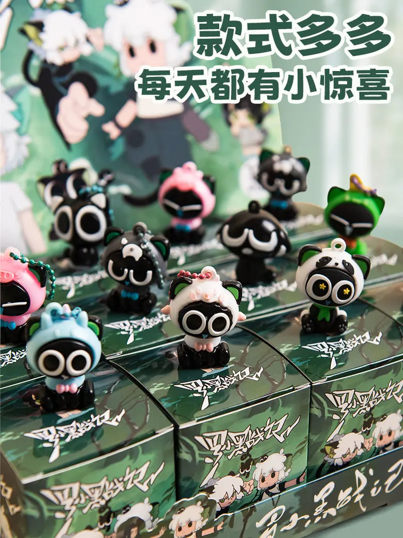 

Милая Luo Xiaohei, милая зернистая кавайная слепая коробка, мини-модель, украшение, мультяшная слепая коробка, кукла, детский подарок-сюрприз