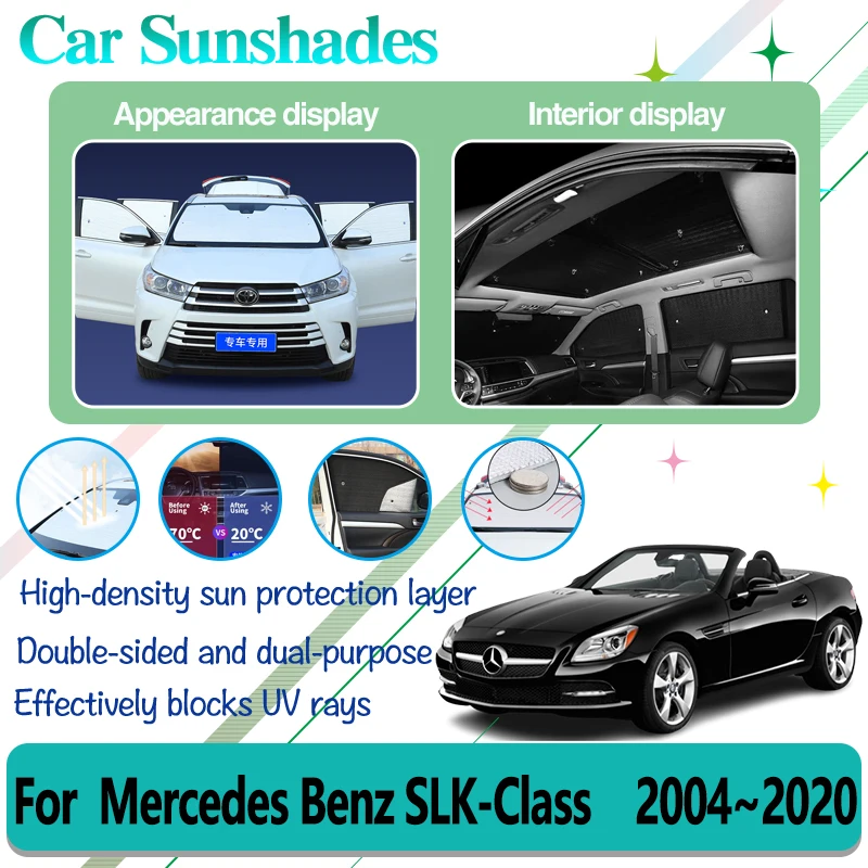 Car Windows Sunshade For Mercedes Benz SLK-Class R171 R172 2004~2020 Auto Windshield Anti-UV Sun Protection Visors Accessories