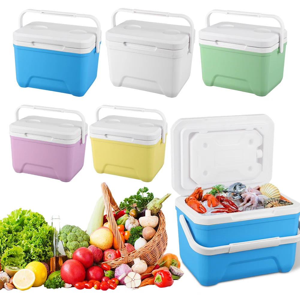 6/13L Camping Cooler Box Portable Thermal Incubator Refrigerator Picnic Lunch Box Bucket Car Ice Chest Outdoor for BBQ Fishing