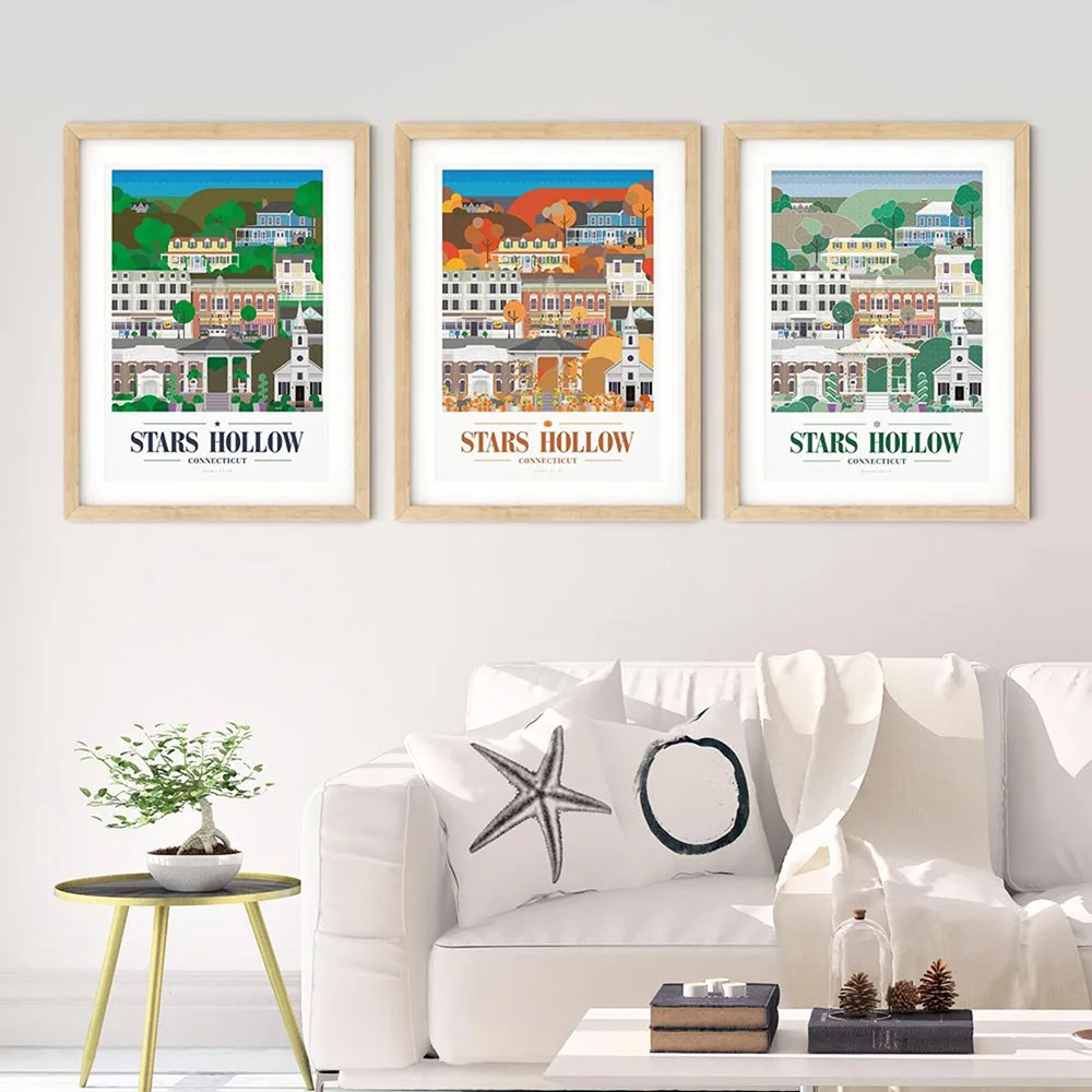 

Classic Poster Gilmore Girls Inspired Abstract Print STARS HOLLOW Wall Art Picture Canvas Painting for Living Room Home Decor