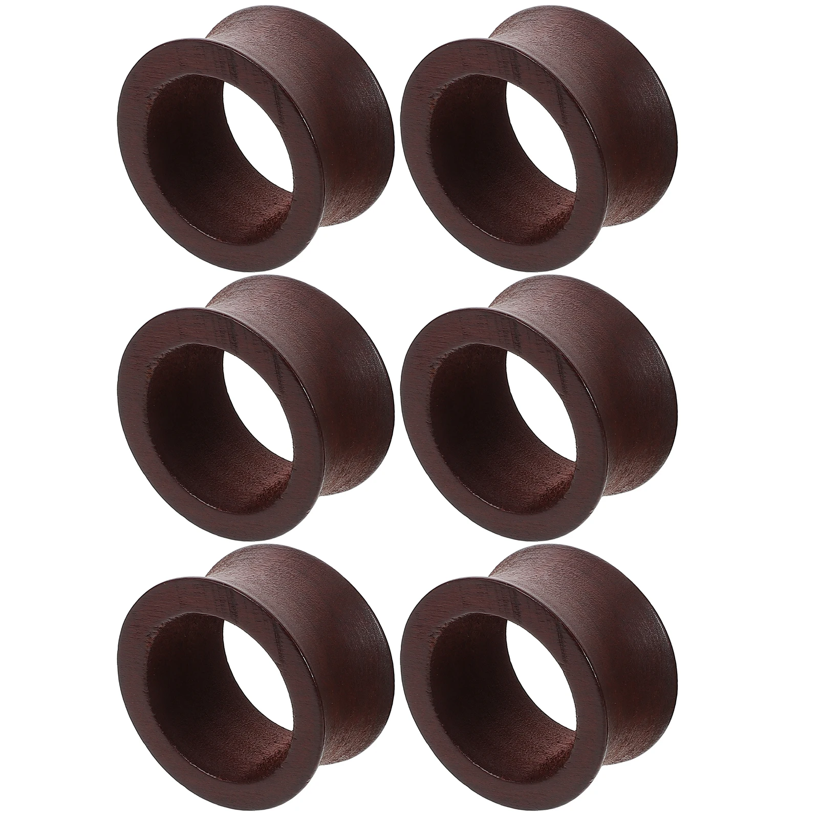 

6pcs Wooden Napkin Rings Simple Elegant Rustic Hardwearing Versatile Hotel Restaurant Christmas Holiday Dining Ring Napkin