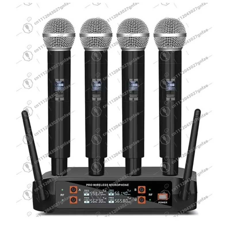 Factory Price X4 Professional One-to-4 Handheld Lightweight Portable Wireless Microphone Karaoke