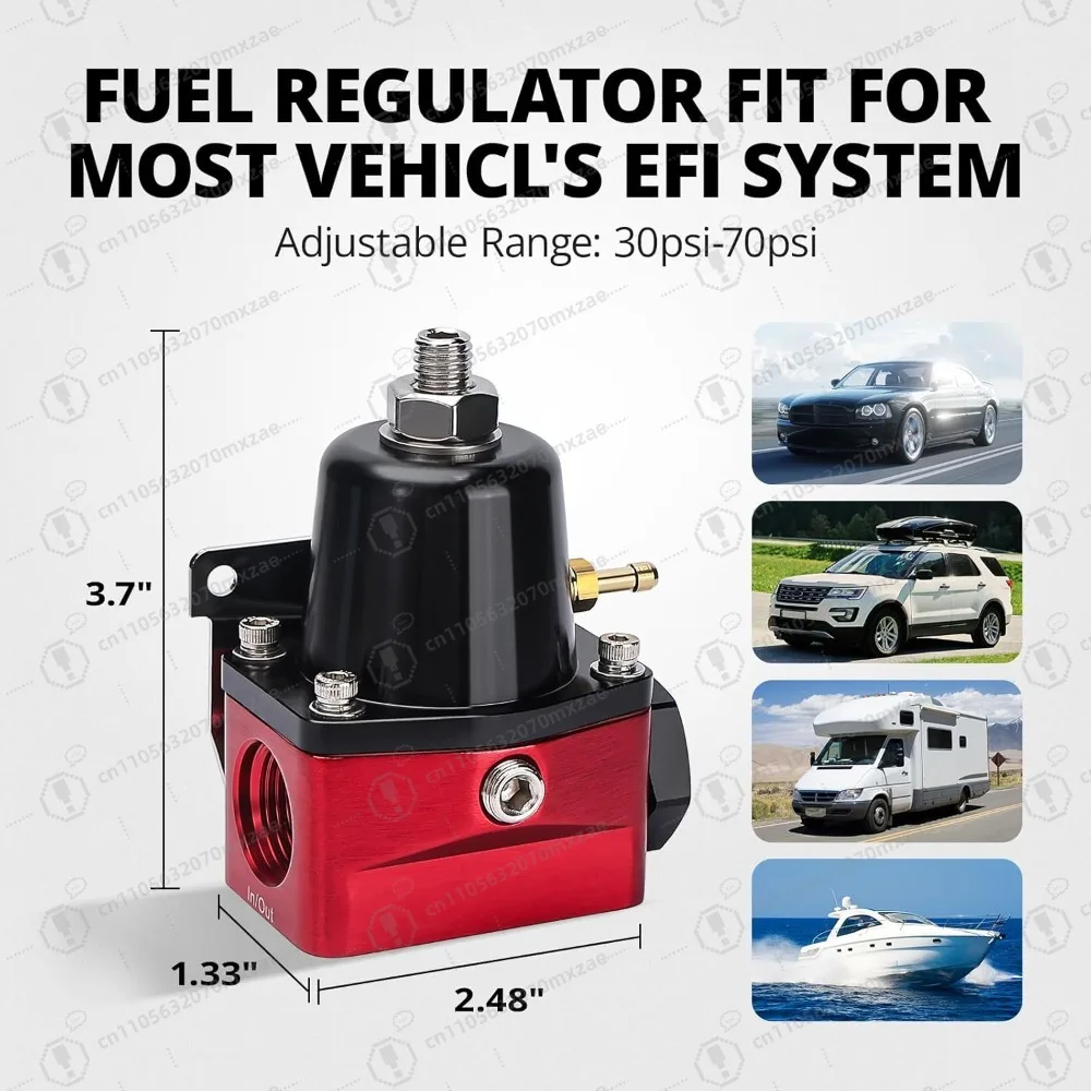 Fuel Pressure Regulator 6AN EFI Bypass Return Adjustable (30-70PSI)