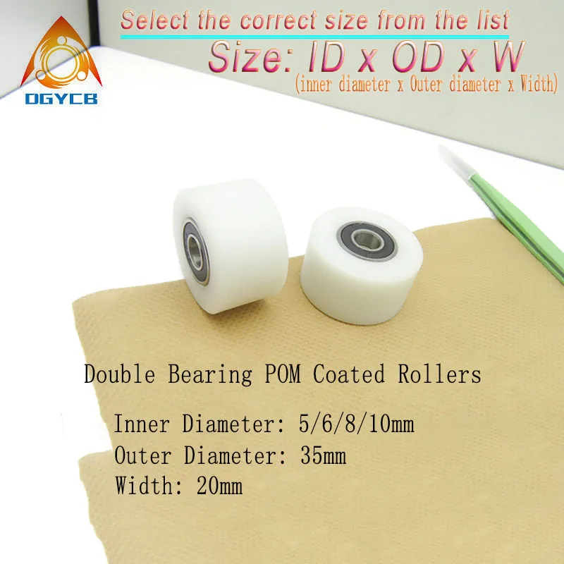 

1Pcs OD 35mm Bore 6mm Plastic Bearing Pulley 6x35x20 BST62635-20 Double Bearing POM Coated Roller 6*35*20 Nylon Guide Wheel