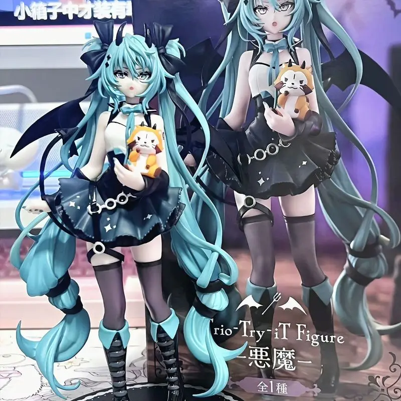 

Хацунэ Мику Виртуальная Дива Милая Девушка Лолита Дьявол Хацунэ Мику Енот Куб Фигурка Игрушки Соберите Украшения Аниме Периферийные Подарки