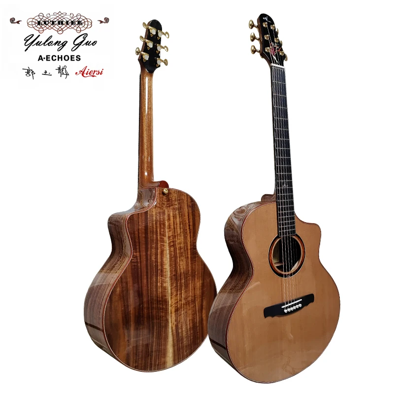 Aiersi Custom Handmade Professional Grade All Solid Nomex Double Solid Cedar Top Acoustic Guitar