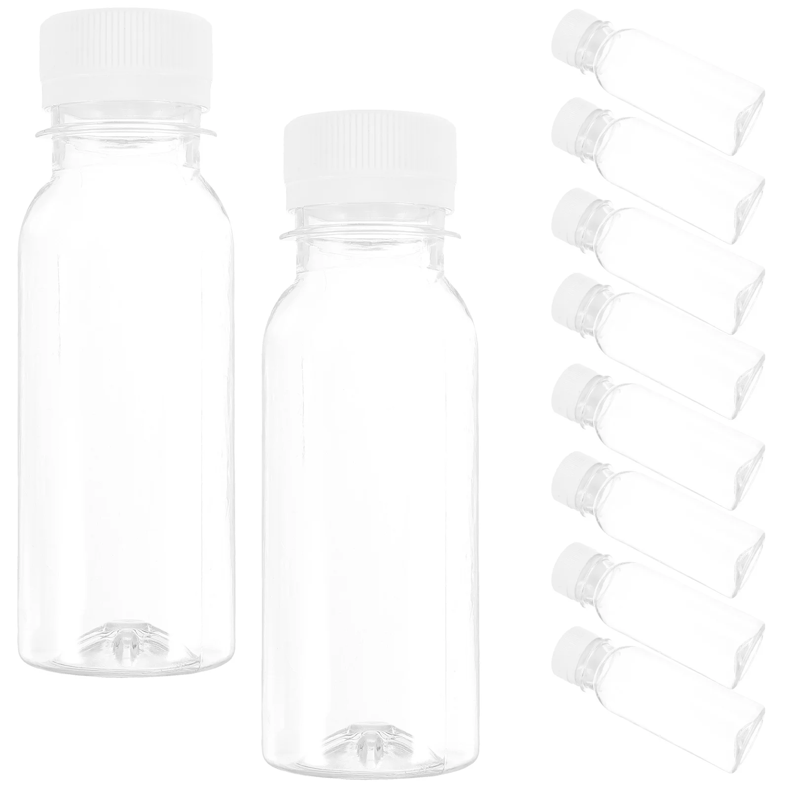 

10 Pcs Milk Bottle Well-sealed Bottles Household Empty Reusable Clear Daily The Pet Travel Juice Lid