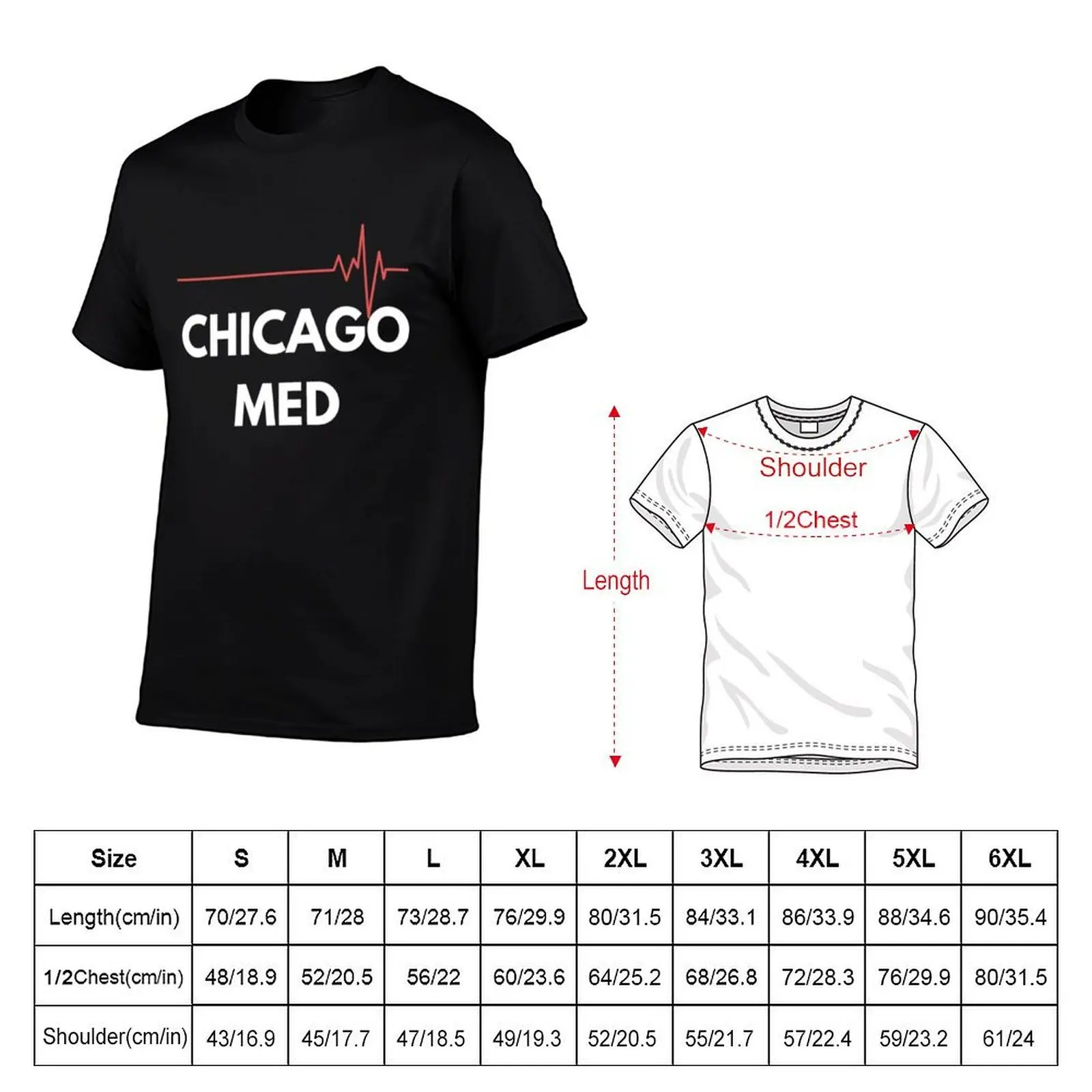 Chicago Med Center Heart beat T-Shirt customizeds anime t shirts mens workout shirts