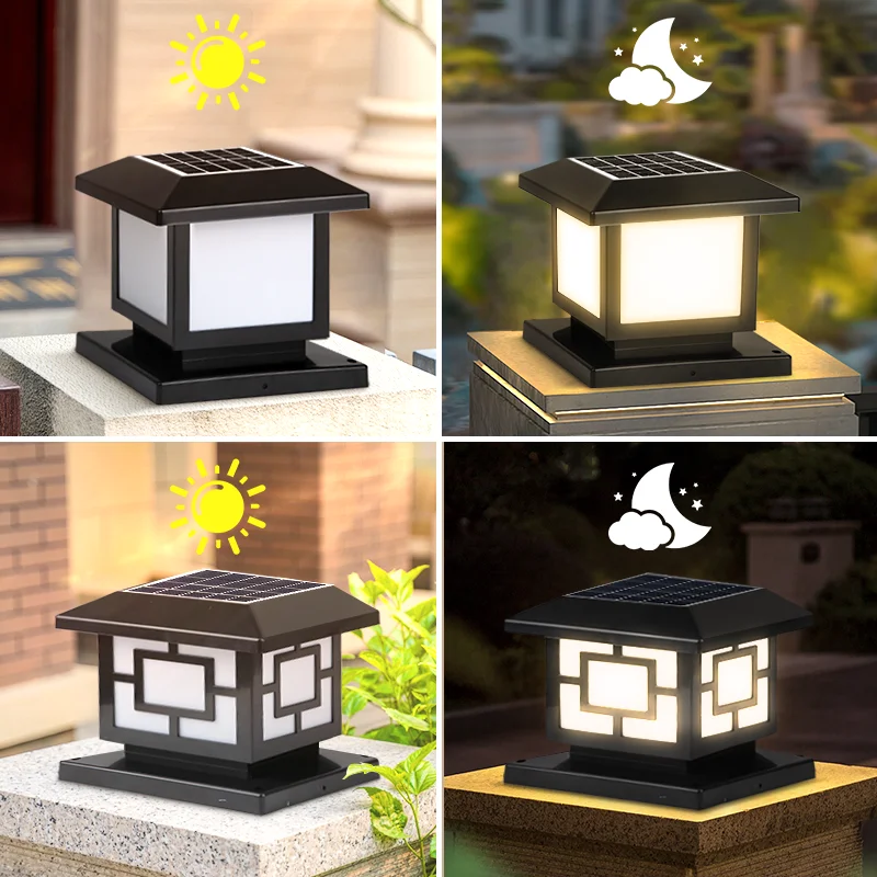 Led Solar Power Pillar Light Outdoor Solar Light Waterproof Solar Lights Garden Corridor Yard Remote Control External Decor Lamp