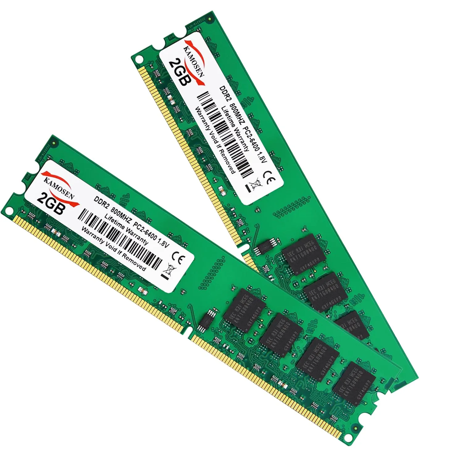 KAMOSEN DIMM DDR2 800Mhz/667Mhz 2GB RAM PC2-6400/PC2-5300 for