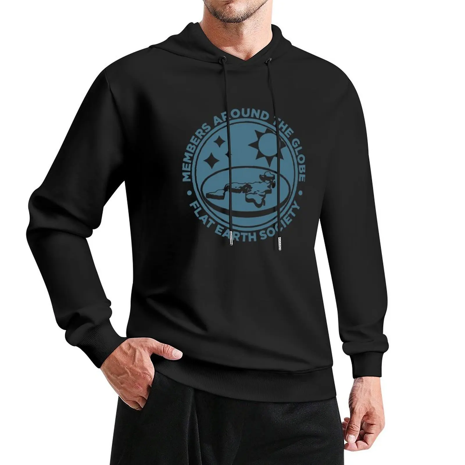 

Flat Earth Society - Members Around the Globe Pullover Hoodie fashion men oversized hoodie