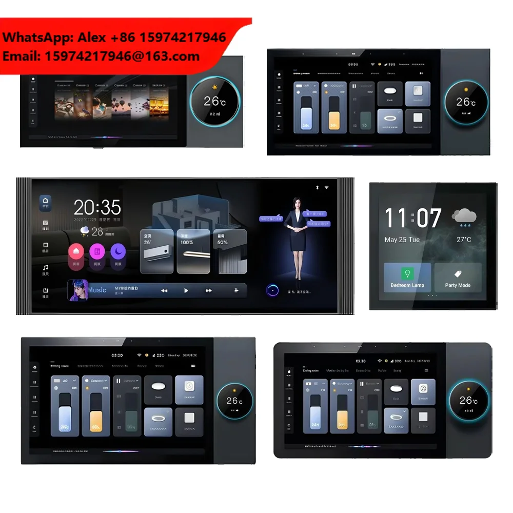 XZJ Gateway Zigbee 4/6/7/8/10/12 Inch Smart Home Products Tuya Smart Home Control Wall Central Control Touch Glass Switch Panel