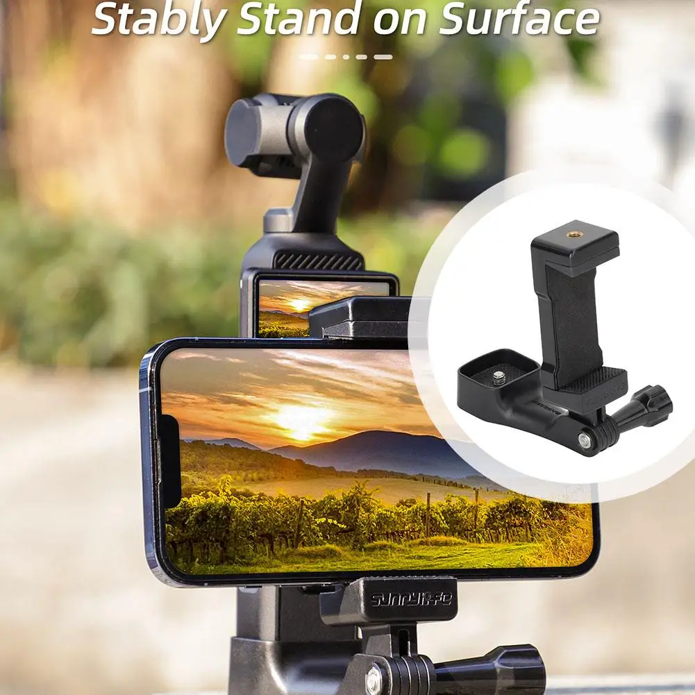 Sunnylife Front Frame Phone Holder For DJI OSMO Pocket 3 Cold Shoe Mount Foldable 1/4 Screw Adapter Camera Accessories V1J2