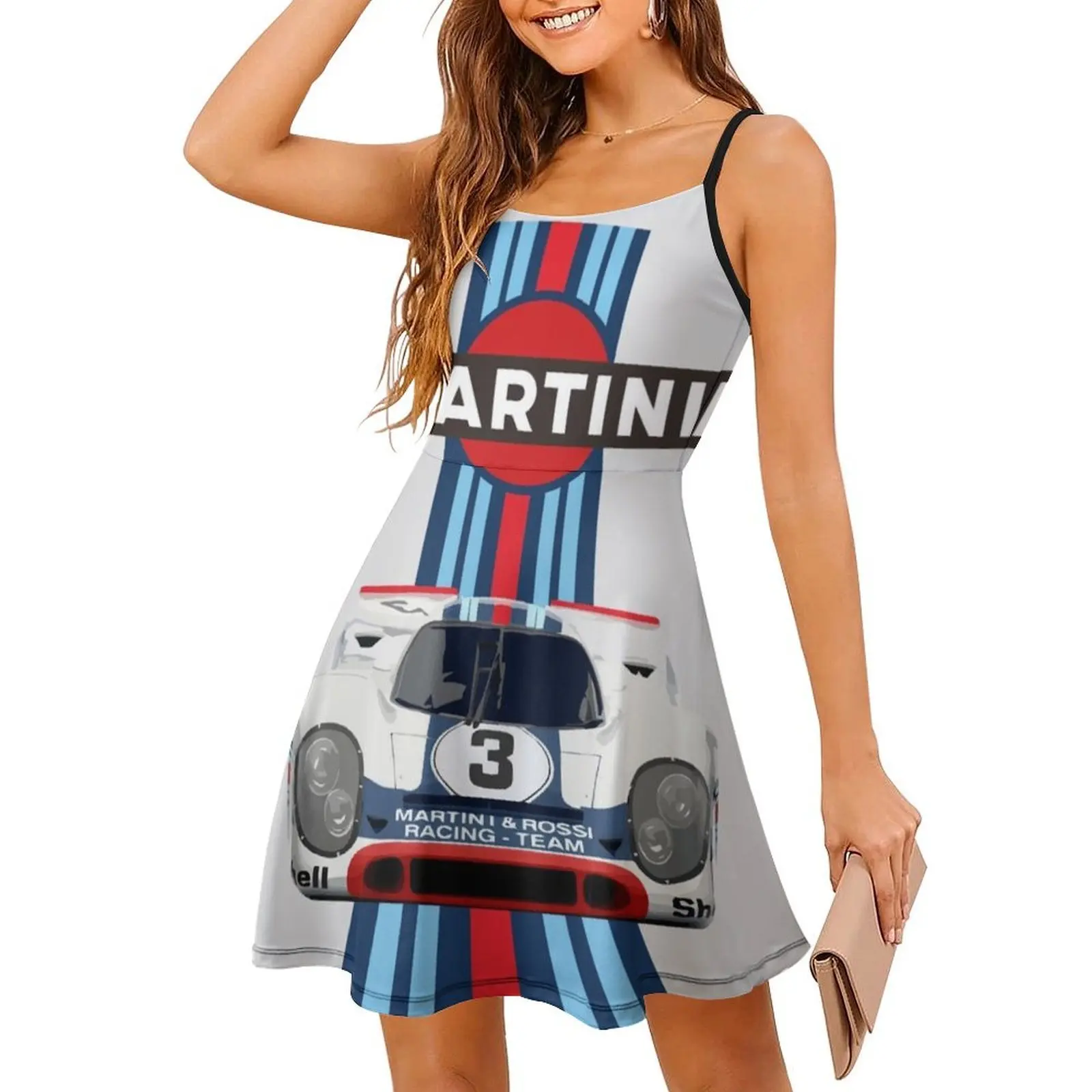 فستان Racing Stripes-Porsch 917 No 3 مزين بالزهور للنساء للربيع والصيف فستان كاجوال للحفلات 917 Racing 917K Racing Legend