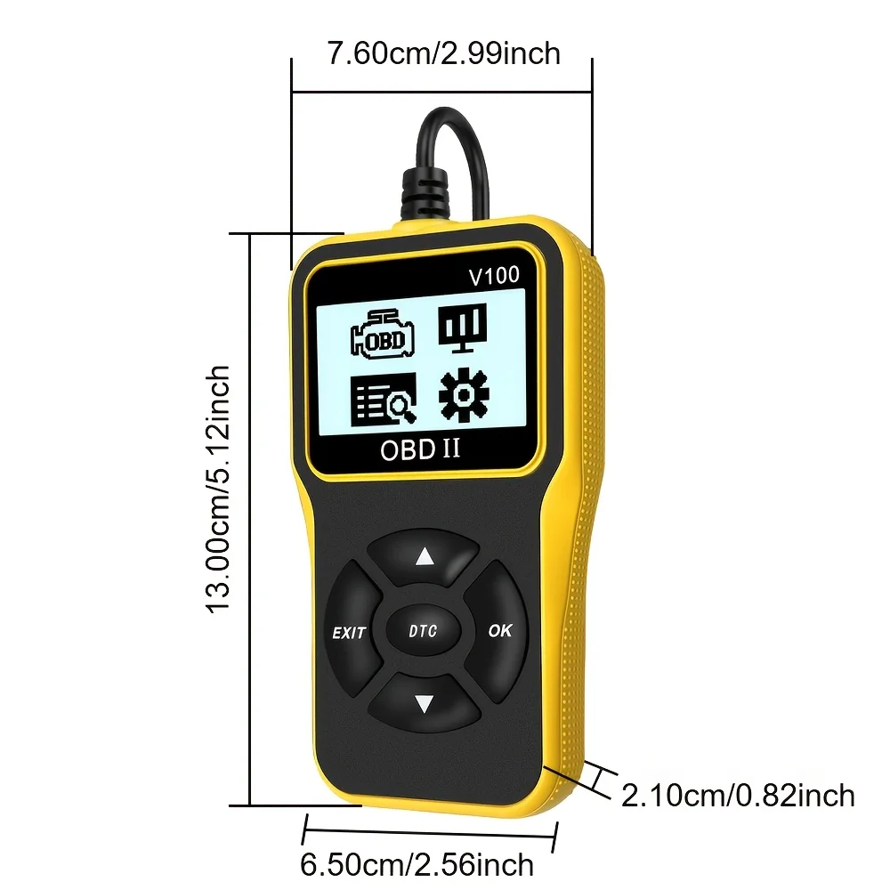Car Diagnostic Equipment, 16-Pin Engine Diagnostic Tool, Obd2 Code Reader, with Digital Display, Obd 2 Scanner, Battery Not Included