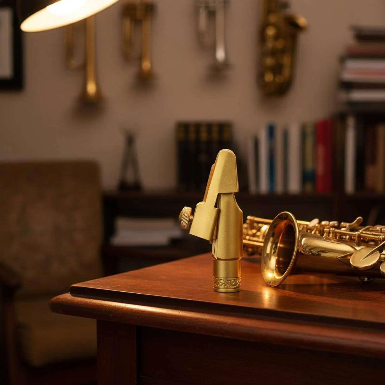 

Gold Plated Brass Saxophone Mouthpiece Easy to Play Soprano Sax Mouthpiece Kit B♭ Soprano Saxophone Clear Tone Rust Resistant