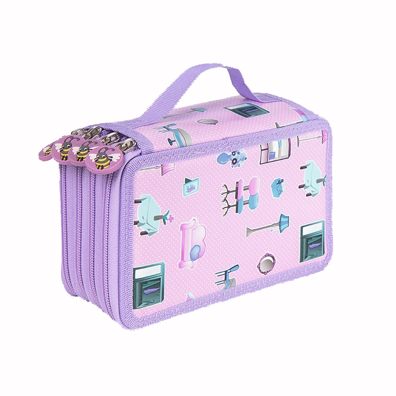 Imagem -04 - Kawaii Escola Lápis Case 72 Slots Lápis Papelaria Suprimentos Compartimento Pen Bolsa Organizer Meninas Estética Box Kit Bolsa