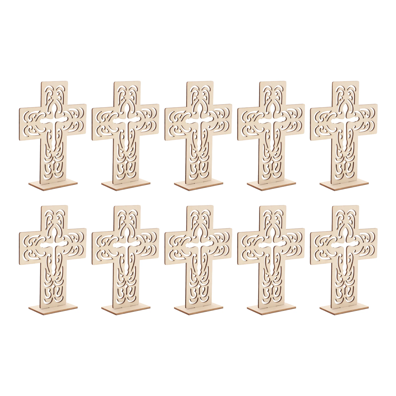 

Shape Wooden Cross Ornaments Wedding Decorations Decorative Crosses Religious Ivory Home Craft