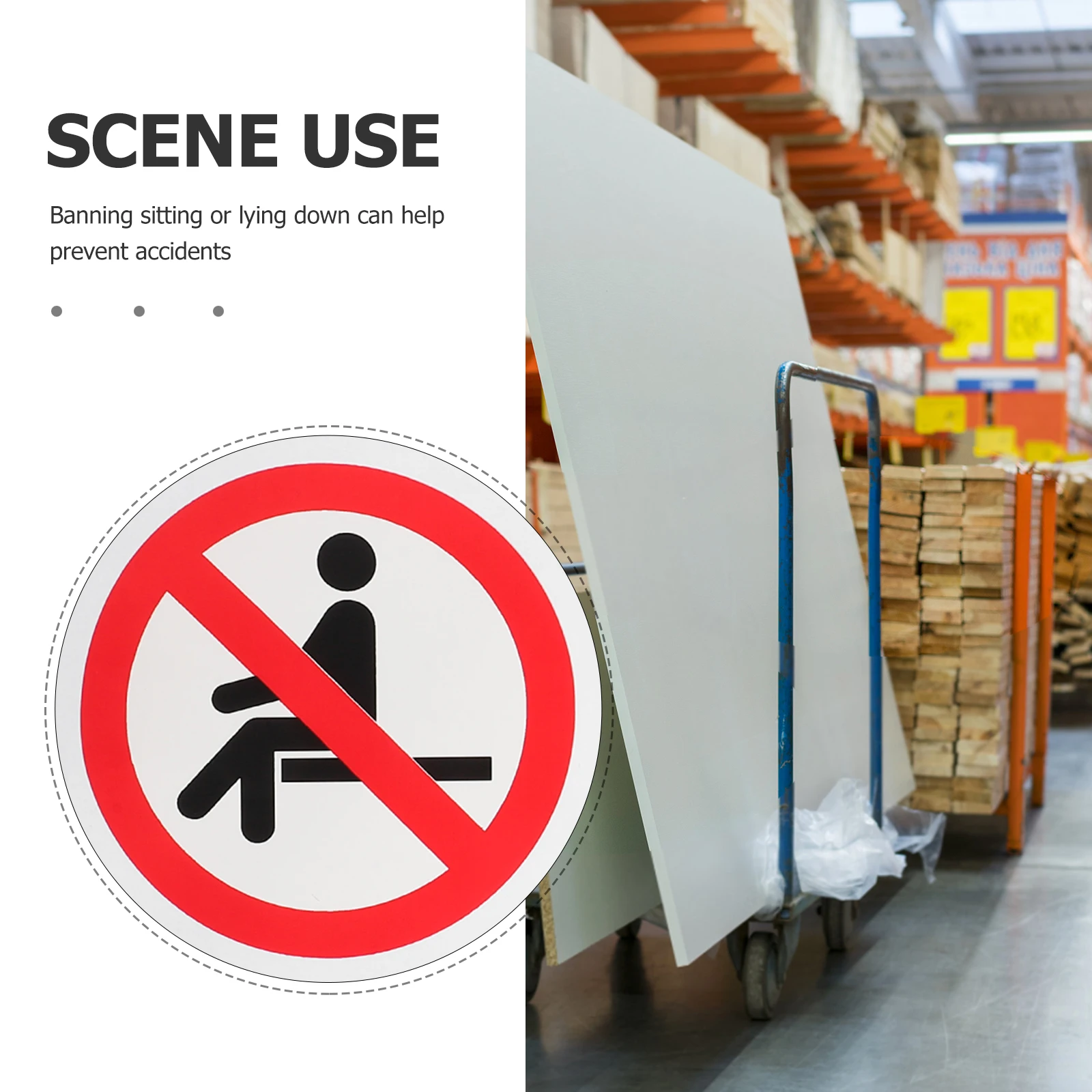 

3Pcs Here Warning Stickers PVC Self-Adhesive Safety Decals for Workshop Factory Warehouse Industrial Use