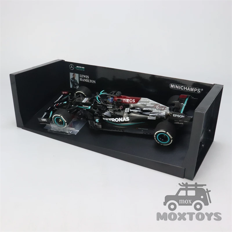 MINICHAMPS 1:18 F1 2021 MB PETRONAS W12 E #44 L.HAMILTON Winner BRITISH  W/FLAG Diecast Model Car