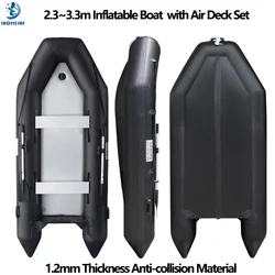 2.3~3.3m Inflatable Fishing Boat PVC Assault Boats with Air Deck 1.2mm Anti-collision Speed Raft Kayak Rowing Accessories