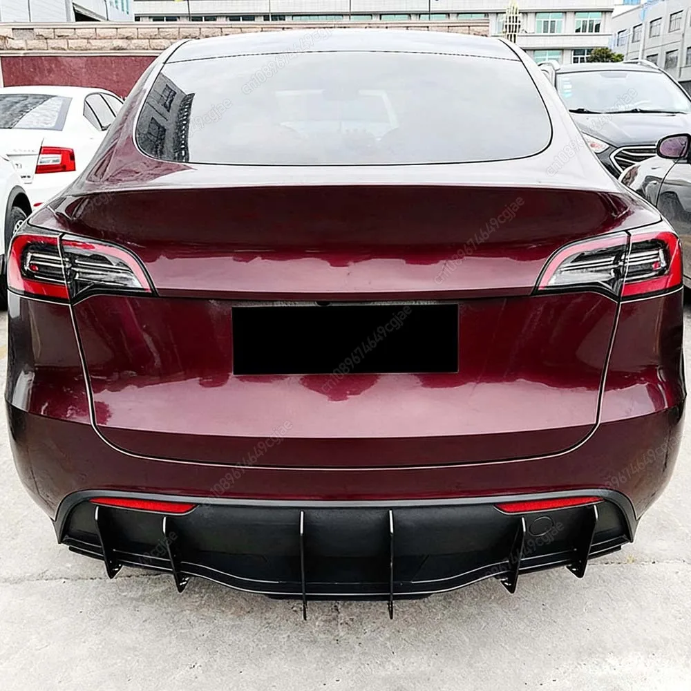 

Для Tesla Model Y 2020-2024 задний бампер, диффузор, спойлер, лопасть ветрового ножа, разделитель ABS, глянцевый черный детали, авто внешняя настройка