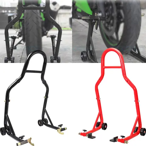 Juego completo de soporte para rueda delantera y rueda trasera de motocicleta, soporte para rueda, marco de soporte para rueda automática, herramienta de reparación de neumáticos