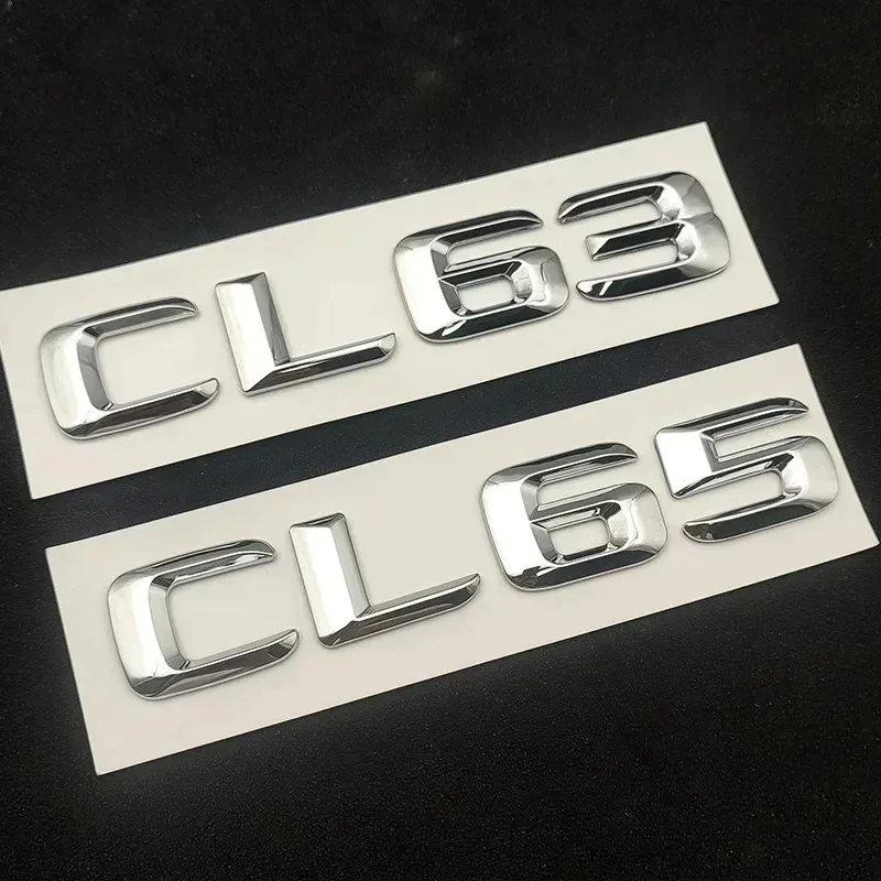 Letters Stickers ABS For Mercedes-Benz CL55 CL65 CL63 W216 Emblem Badge 3D Logo Decal ABS Chrome Car Trunk Auto Accessories