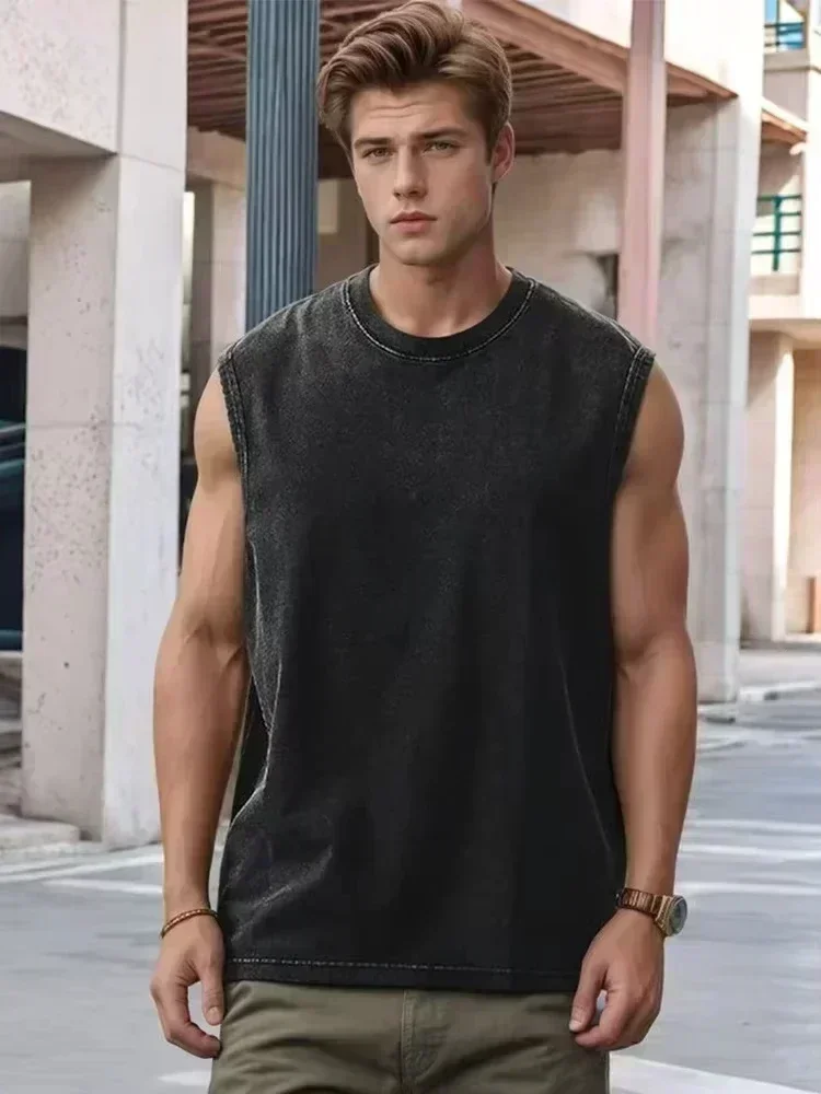 Sommer 2026 Harajuku Cartoon Warrior Gym Tanktop für Herren und Damen Y2k Gewaschenes Loses Ärmelloses Shirt Streetwear Hip Hop Lässiges Workout-Oberteil – Detail 2