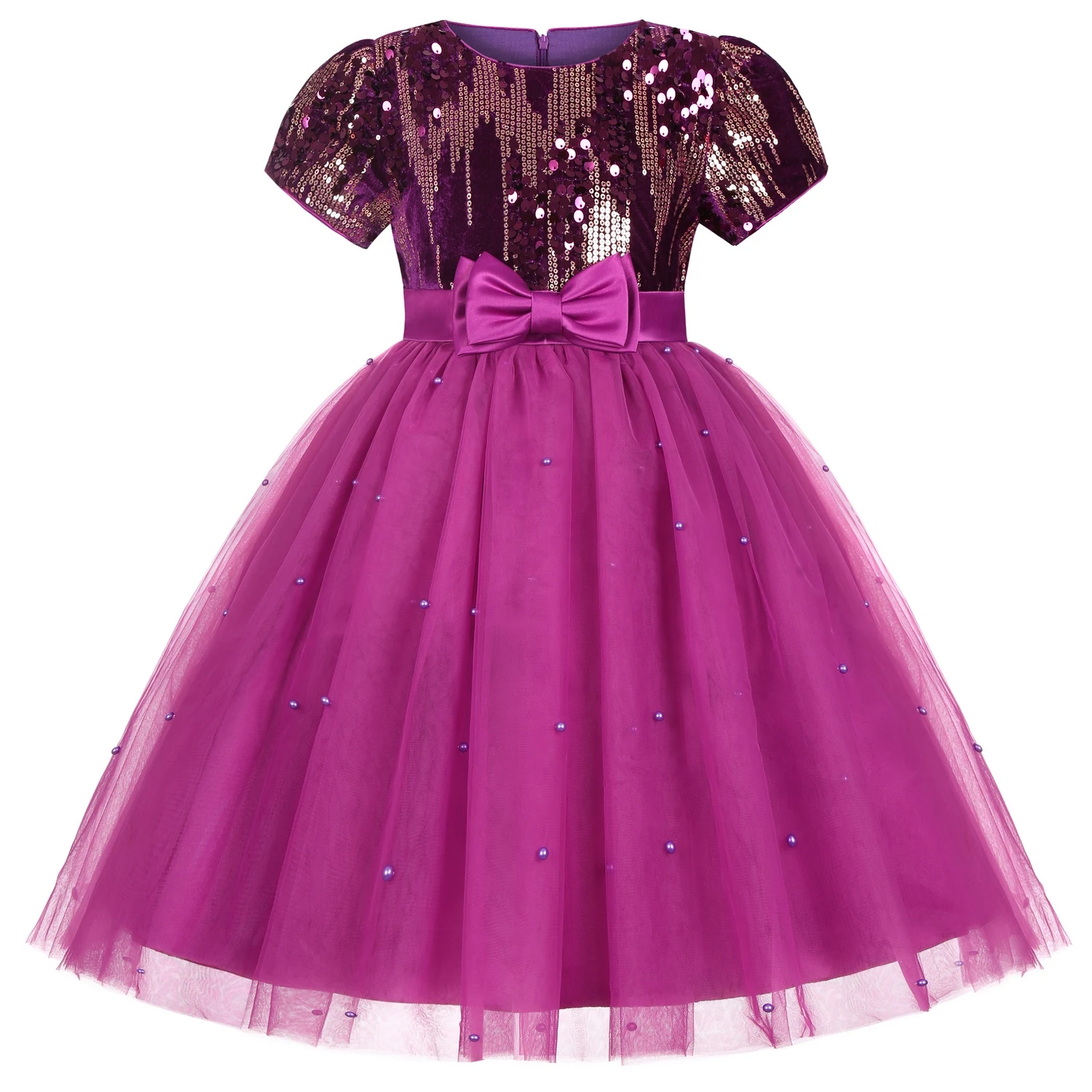 

Girl's dress new fashionable birthday dress children sequins mesh tutu girl piano host performance