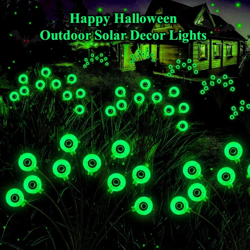 6Leds Zonne-Oogbollichten Halloween Ghost Eye Lights Buitentuin Tuin Halloween Feest Enge Sfeer Decoratie Verlichting