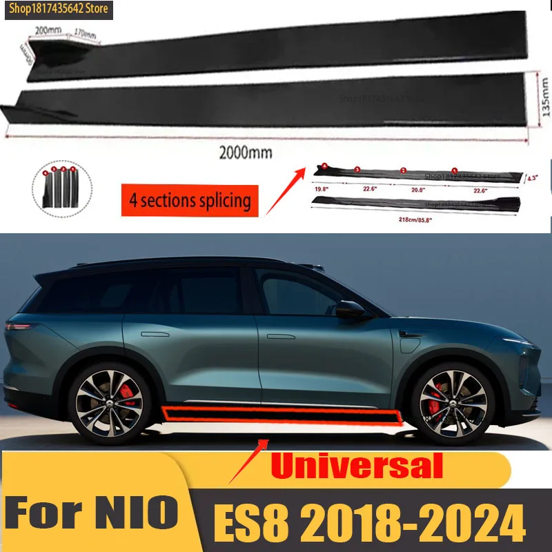 

Universal Car Side Skirt 8 Pcs 2.2m Winglet Splitters Lip Side Spoiler For NIO WeiLai EC6 ES6 ES7 ES8 ET7 ET5 ET9 2023 2024